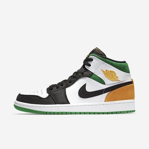 Basket Nike Air Jordan 1 Mid SE Blanche 8754-619 White/Black/Lucky Green/Laser Orange Homme | HKK-35497497